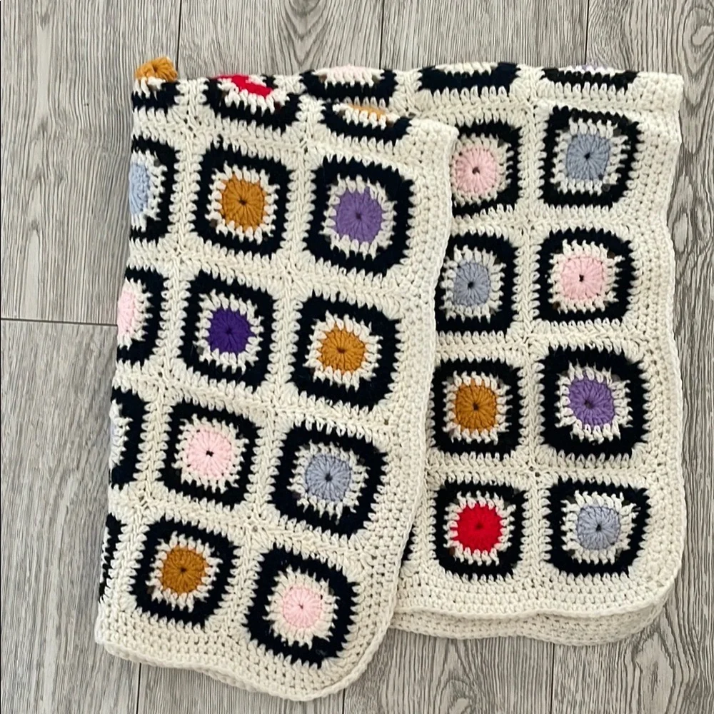 Multicolor Crochet Grannysquare Blanket